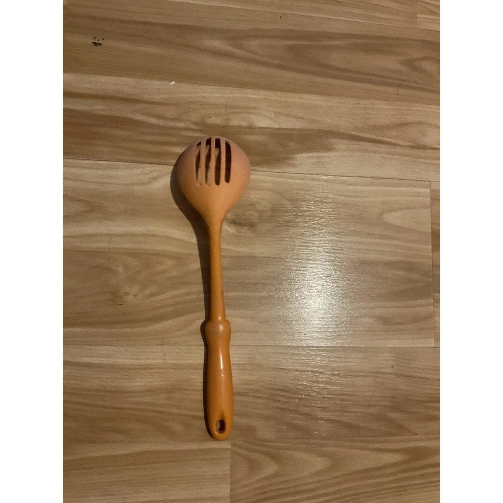 Orange Melamine Ware  Slotted Spoon Kitchen Utensil Stir‎ Serve Mix Vintage